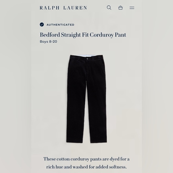 Polo Ralph Lauren Other - Black Corduroy Pants polo, Ralph Lauren boy size 100% cotton